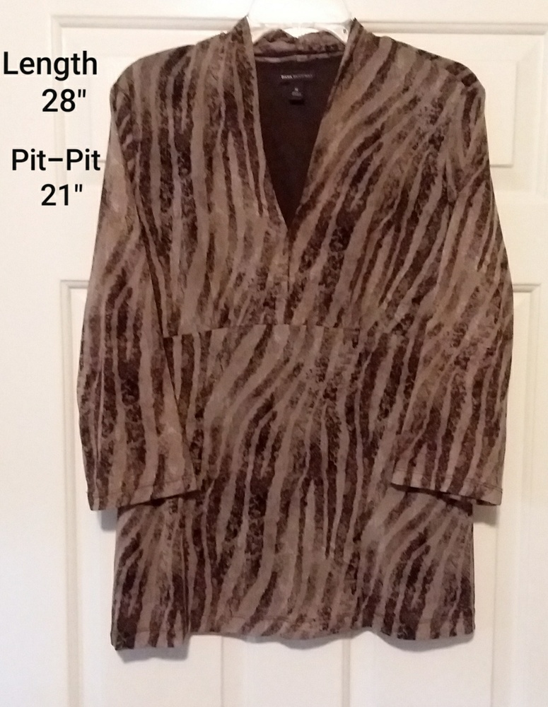 Dana Buchman Zebra Stripe V-Neck Tunic